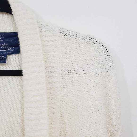 Vintage Monto Par LeChois Ivory Over-Sized Thick Knit Cardigan Sweater Size M - Picture 9 of 10
